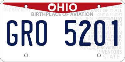 OH license plate GRO5201