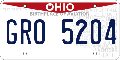 OH license plate GRO5204