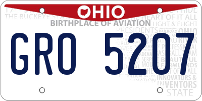OH license plate GRO5207