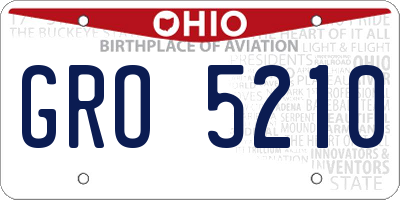 OH license plate GRO5210