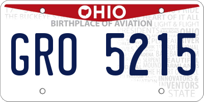 OH license plate GRO5215