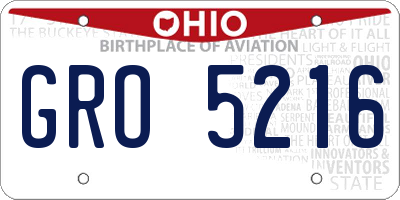 OH license plate GRO5216