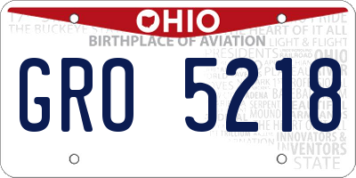 OH license plate GRO5218