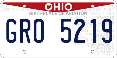 OH license plate GRO5219
