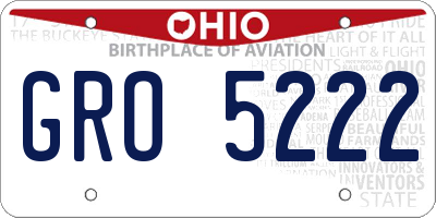 OH license plate GRO5222