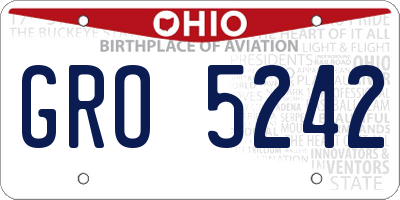 OH license plate GRO5242