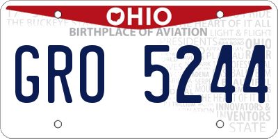 OH license plate GRO5244