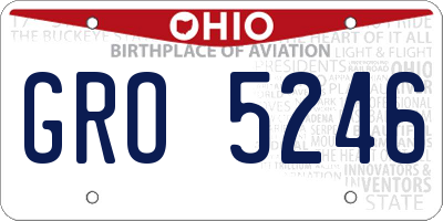 OH license plate GRO5246