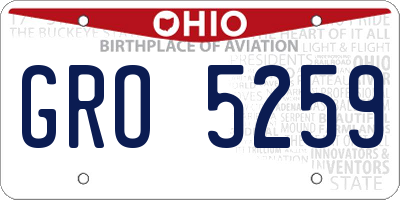 OH license plate GRO5259