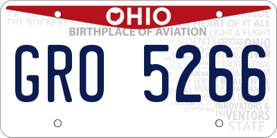OH license plate GRO5266