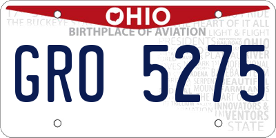 OH license plate GRO5275