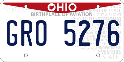 OH license plate GRO5276