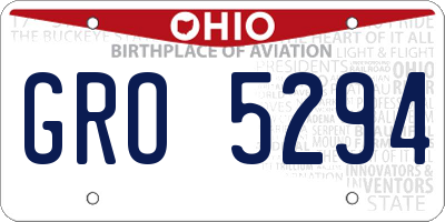 OH license plate GRO5294