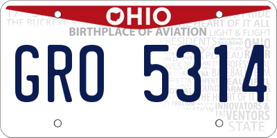 OH license plate GRO5314