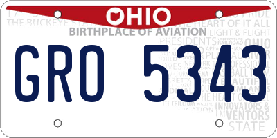 OH license plate GRO5343