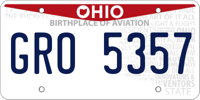 OH license plate GRO5357