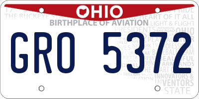 OH license plate GRO5372