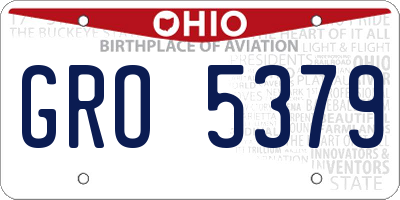 OH license plate GRO5379