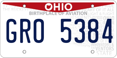OH license plate GRO5384