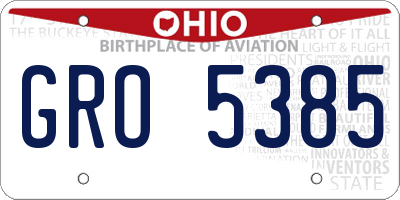 OH license plate GRO5385