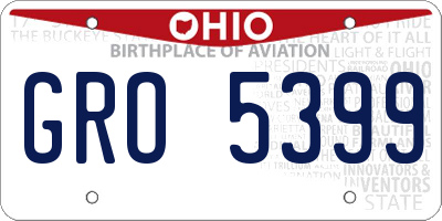 OH license plate GRO5399
