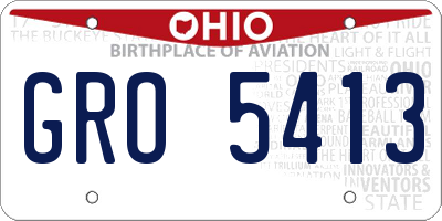 OH license plate GRO5413