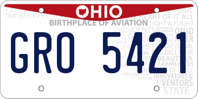 OH license plate GRO5421