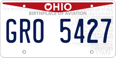 OH license plate GRO5427