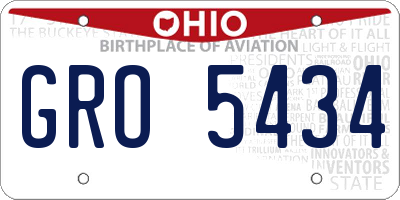 OH license plate GRO5434