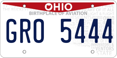 OH license plate GRO5444