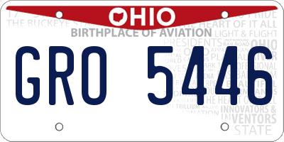 OH license plate GRO5446