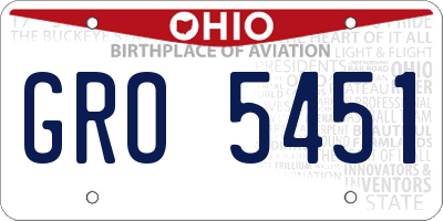 OH license plate GRO5451