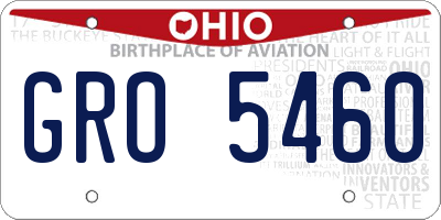 OH license plate GRO5460