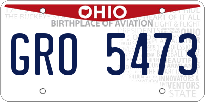 OH license plate GRO5473