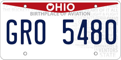 OH license plate GRO5480
