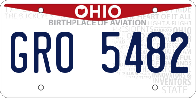 OH license plate GRO5482