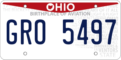 OH license plate GRO5497