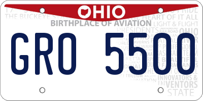 OH license plate GRO5500
