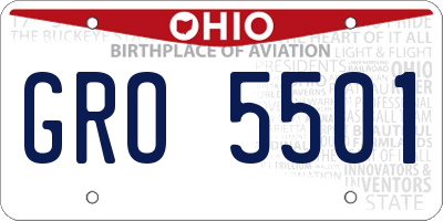 OH license plate GRO5501