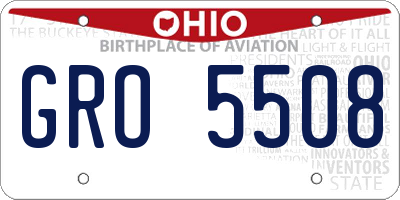 OH license plate GRO5508
