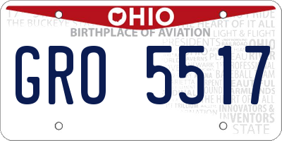 OH license plate GRO5517