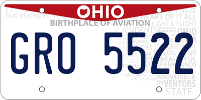 OH license plate GRO5522