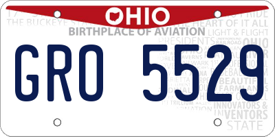 OH license plate GRO5529