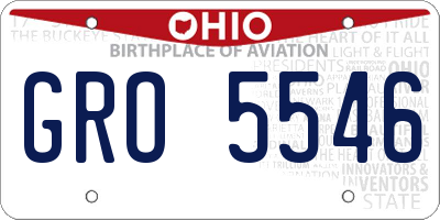 OH license plate GRO5546