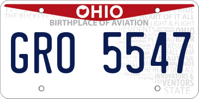 OH license plate GRO5547