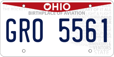 OH license plate GRO5561