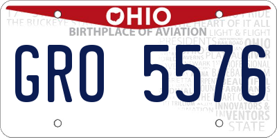 OH license plate GRO5576
