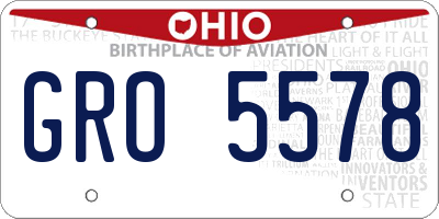 OH license plate GRO5578