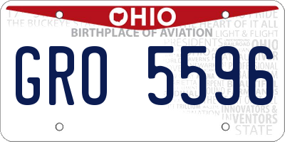 OH license plate GRO5596