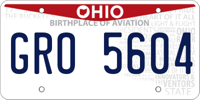 OH license plate GRO5604